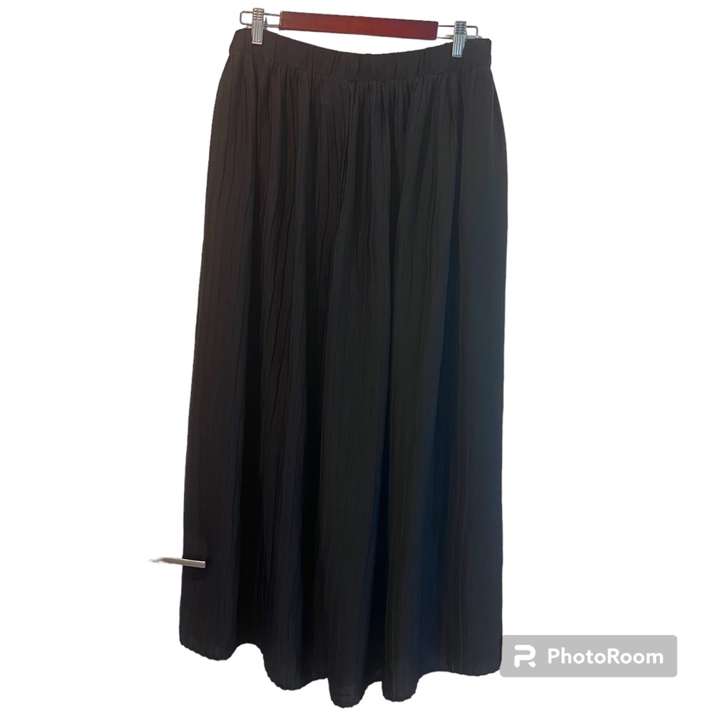 Express Black Pleated High Rise Crop Pull On Pants - Size Medium